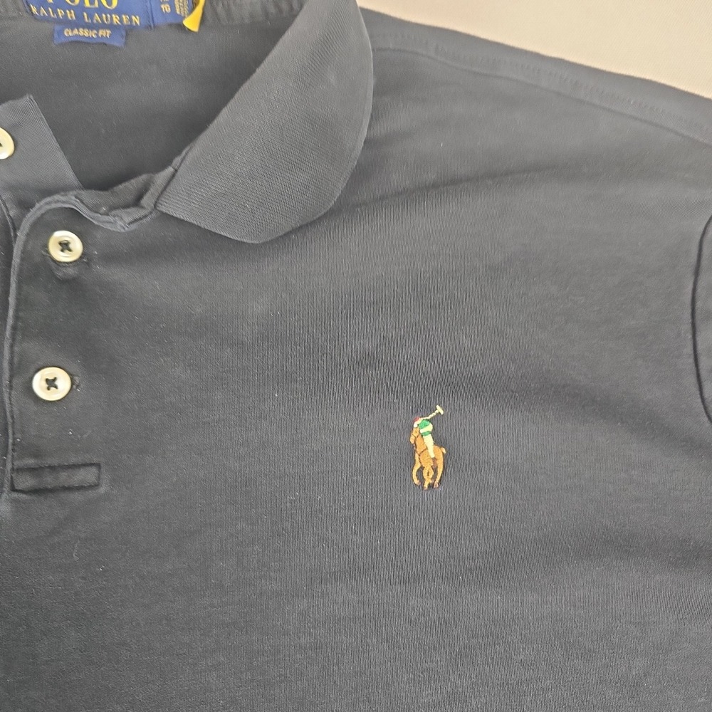 Polo Ralph Lauren Classic Fit Soft Cotton Polo Shirt Black size XL - Picture 3 of 8